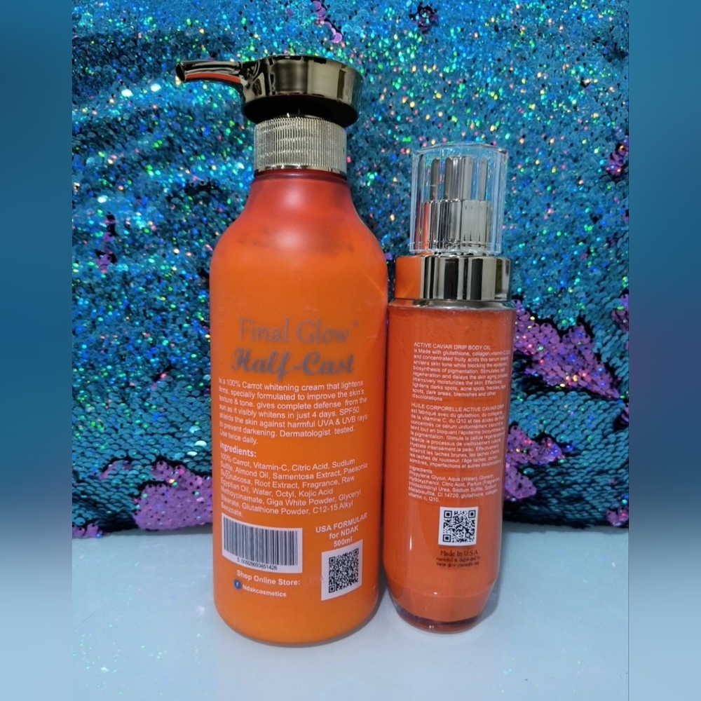 2in1 Final Glow H-C CARROT Body lotion 500ml Spf50 & Active Caviar Serum 💯%👌 - Picture 2 of 3